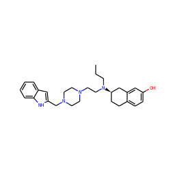 CCCN(CCN1CCN(Cc2cc3ccccc3[nH]2)CC1)[C@@H]1CCc2ccc(O)cc2C1 ZINC000043017398