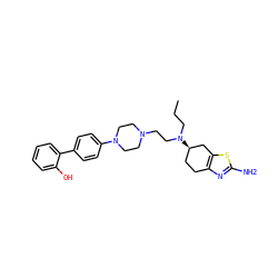 CCCN(CCN1CCN(c2ccc(-c3ccccc3O)cc2)CC1)[C@@H]1CCc2nc(N)sc2C1 ZINC000103253151