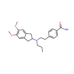 CCCN(CCc1ccc(C(N)=O)cc1)C1Cc2cc(OC)c(OC)cc2C1 ZINC000013471438