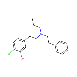 CCCN(CCc1ccccc1)CCc1ccc(Cl)c(O)c1 ZINC000013730708