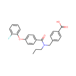 CCCN(Cc1ccc(C(=O)O)cc1)C(=O)c1ccc(Oc2ccccc2F)cc1 ZINC000584598367