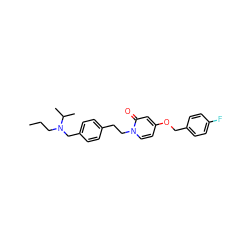 CCCN(Cc1ccc(CCn2ccc(OCc3ccc(F)cc3)cc2=O)cc1)C(C)C ZINC000045253890