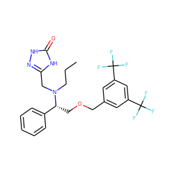 CCCN(Cc1n[nH]c(=O)[nH]1)[C@H](COCc1cc(C(F)(F)F)cc(C(F)(F)F)c1)c1ccccc1 ZINC000096248110