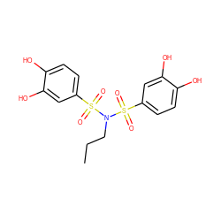 CCCN(S(=O)(=O)c1ccc(O)c(O)c1)S(=O)(=O)c1ccc(O)c(O)c1 ZINC000045357347