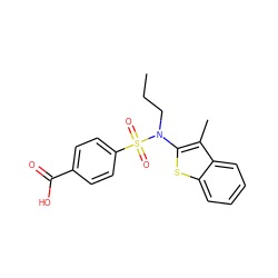 CCCN(c1sc2ccccc2c1C)S(=O)(=O)c1ccc(C(=O)O)cc1 ZINC000115231461