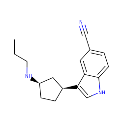 CCCN[C@@H]1CC[C@H](c2c[nH]c3ccc(C#N)cc23)C1 ZINC000064447413