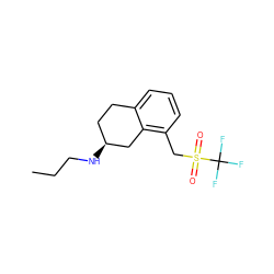 CCCN[C@H]1CCc2cccc(CS(=O)(=O)C(F)(F)F)c2C1 ZINC000084500346