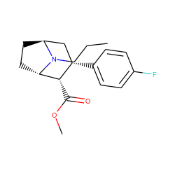 CCCN1[C@H]2CC[C@H]1[C@@H](C(=O)OC)[C@@H](c1ccc(F)cc1)C2 ZINC000100320077