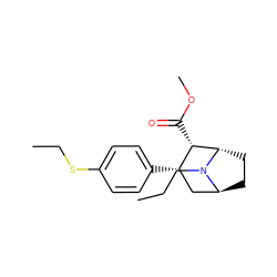 CCCN1[C@H]2CC[C@H]1[C@@H](C(=O)OC)[C@@H](c1ccc(SCC)cc1)C2 ZINC000253679554