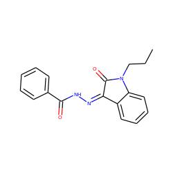 CCCN1C(=O)/C(=N\NC(=O)c2ccccc2)c2ccccc21 ZINC000000197475