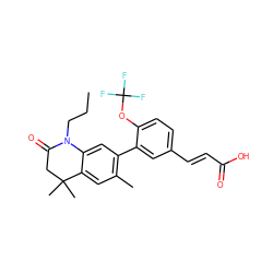 CCCN1C(=O)CC(C)(C)c2cc(C)c(-c3cc(/C=C/C(=O)O)ccc3OC(F)(F)F)cc21 ZINC000028952494