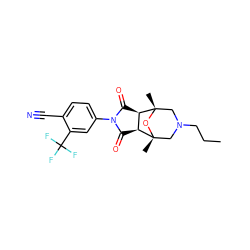 CCCN1C[C@@]2(C)O[C@@](C)(C1)[C@@H]1C(=O)N(c3ccc(C#N)c(C(F)(F)F)c3)C(=O)[C@@H]12 ZINC000058506139