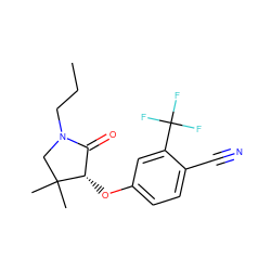 CCCN1CC(C)(C)[C@@H](Oc2ccc(C#N)c(C(F)(F)F)c2)C1=O ZINC000043133210