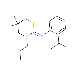 CCCN1CC(C)(C)CS/C1=N\c1ccccc1C(C)C ZINC000049947019