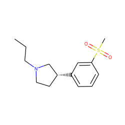 CCCN1CC[C@@H](c2cccc(S(C)(=O)=O)c2)C1 ZINC000026496917