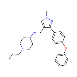 CCCN1CCC(NCc2cn(C)nc2-c2ccc(Oc3ccccc3)cc2)CC1 ZINC000012715161