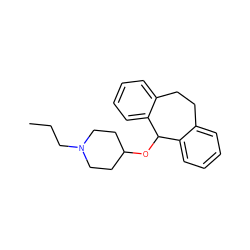 CCCN1CCC(OC2c3ccccc3CCc3ccccc32)CC1 ZINC000003634098