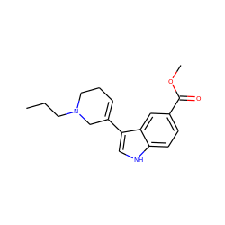 CCCN1CCC=C(c2c[nH]c3ccc(C(=O)OC)cc23)C1 ZINC000026748978