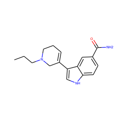 CCCN1CCC=C(c2c[nH]c3ccc(C(N)=O)cc23)C1 ZINC000026817609