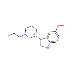 CCCN1CCC=C(c2c[nH]c3ccc(OC)cc23)C1 ZINC000026744251