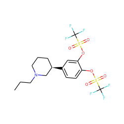 CCCN1CCC[C@@H](c2ccc(OS(=O)(=O)C(F)(F)F)c(OS(=O)(=O)C(F)(F)F)c2)C1 ZINC000036216535