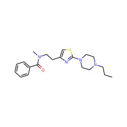 CCCN1CCN(c2nc(CCN(C)C(=O)c3ccccc3)cs2)CC1 ZINC000098082647