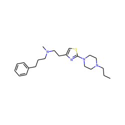 CCCN1CCN(c2nc(CCN(C)CCCc3ccccc3)cs2)CC1 ZINC000098082650