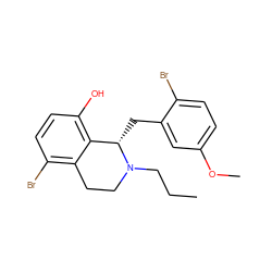 CCCN1CCc2c(Br)ccc(O)c2[C@@H]1Cc1cc(OC)ccc1Br ZINC000013805180