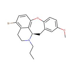 CCCN1CCc2c(Br)ccc3c2[C@H]1Cc1cc(OC)ccc1O3 ZINC000013805132