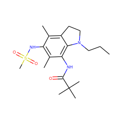 CCCN1CCc2c(C)c(NS(C)(=O)=O)c(C)c(NC(=O)C(C)(C)C)c21 ZINC000003819881