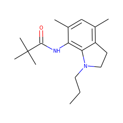 CCCN1CCc2c(C)cc(C)c(NC(=O)C(C)(C)C)c21 ZINC000042920930