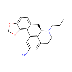 CCCN1CCc2cc(N)cc3c2[C@H]1Cc1ccc2c(c1-3)OCO2 ZINC000026841502