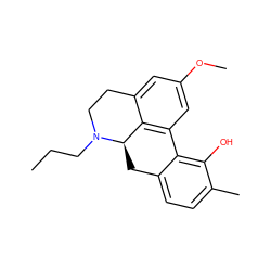 CCCN1CCc2cc(OC)cc3c2[C@H]1Cc1ccc(C)c(O)c1-3 ZINC000028823247