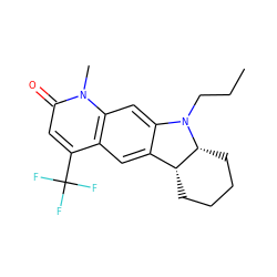 CCCN1c2cc3c(cc2[C@H]2CCCC[C@H]21)c(C(F)(F)F)cc(=O)n3C ZINC000027865394