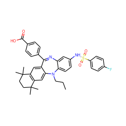 CCCN1c2ccc(NS(=O)(=O)c3ccc(F)cc3)cc2N=C(c2ccc(C(=O)O)cc2)c2cc3c(cc21)C(C)(C)CCC3(C)C ZINC000028824162