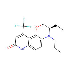 CCCN1c2ccc3[nH]c(=O)cc(C(F)(F)F)c3c2OC[C@H]1CC ZINC000028953778