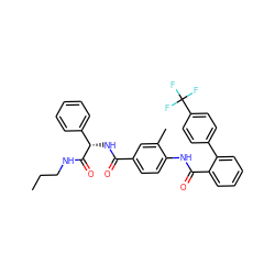 CCCNC(=O)[C@@H](NC(=O)c1ccc(NC(=O)c2ccccc2-c2ccc(C(F)(F)F)cc2)c(C)c1)c1ccccc1 ZINC000036184500