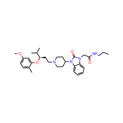 CCCNC(=O)Cn1c(=O)n(C2CCN(CC[C@@H](Oc3cc(OC)ccc3C)C(C)C)CC2)c2ccccc21 ZINC000028874906