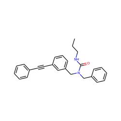 CCCNC(=O)N(Cc1ccccc1)Cc1cccc(C#Cc2ccccc2)c1 ZINC000066111994