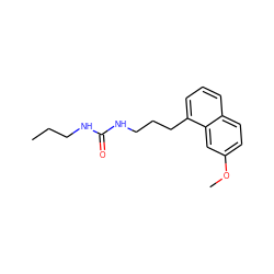 CCCNC(=O)NCCCc1cccc2ccc(OC)cc12 ZINC000013781754