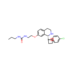 CCCNC(=O)NCCOc1ccc2c(c1)[C@@H](C1(c3ccc(Cl)cc3)CCC1)NCC2 ZINC000114984921