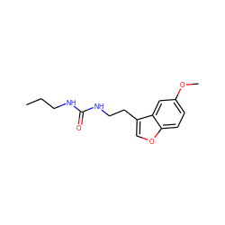 CCCNC(=O)NCCc1coc2ccc(OC)cc12 ZINC000001535295