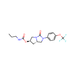 CCCNC(=O)O[C@@H]1C[C@H]2CN(c3ccc(OC(F)(F)F)cc3)C(=O)N2C1 ZINC000096168528