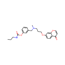 CCCNC(=O)Oc1cccc(CN(C)CCCOc2ccc3c(=O)ccoc3c2)c1 ZINC000013781332