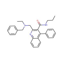 CCCNC(=O)c1c(CN(CC)Cc2ccccc2)nc2ccccc2c1-c1ccccc1 ZINC000013862487