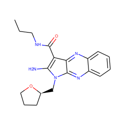 CCCNC(=O)c1c(N)n(C[C@H]2CCCO2)c2nc3ccccc3nc12 ZINC000002265365