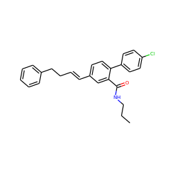 CCCNC(=O)c1cc(/C=C/CCc2ccccc2)ccc1-c1ccc(Cl)cc1 ZINC000026966703