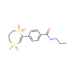 CCCNC(=O)c1ccc(C2=CS(=O)(=O)CCCS2(=O)=O)cc1 ZINC000218131830