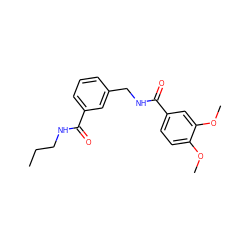 CCCNC(=O)c1cccc(CNC(=O)c2ccc(OC)c(OC)c2)c1 ZINC000044788125