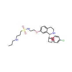 CCCNCCCS(=O)(=O)NCCOc1ccc2c(c1)[C@@H](C1(c3ccc(Cl)cc3)CCC1)NCC2 ZINC000117360877